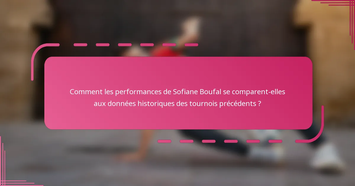 Comment les performances de Sofiane Boufal se comparent-elles aux données historiques des tournois précédents ?