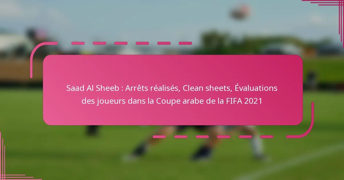 Saad Al Sheeb : Arrêts réalisés, Clean sheets, Évaluations des joueurs dans la Coupe arabe de la FIFA 2021